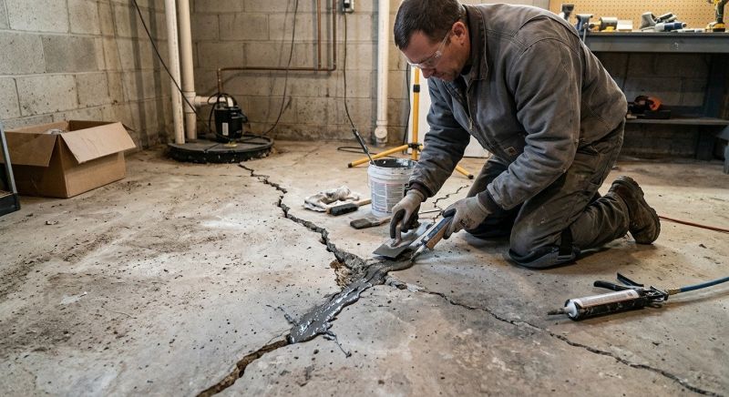 Cracked Basement Floor Repair in Caroline County, VA