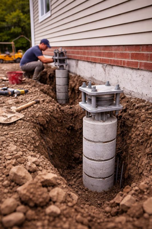 Helical Piers Installation in Caroline County, VA