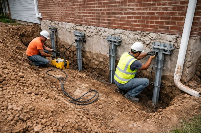 Helical Piers Installation in Caroline County, VA